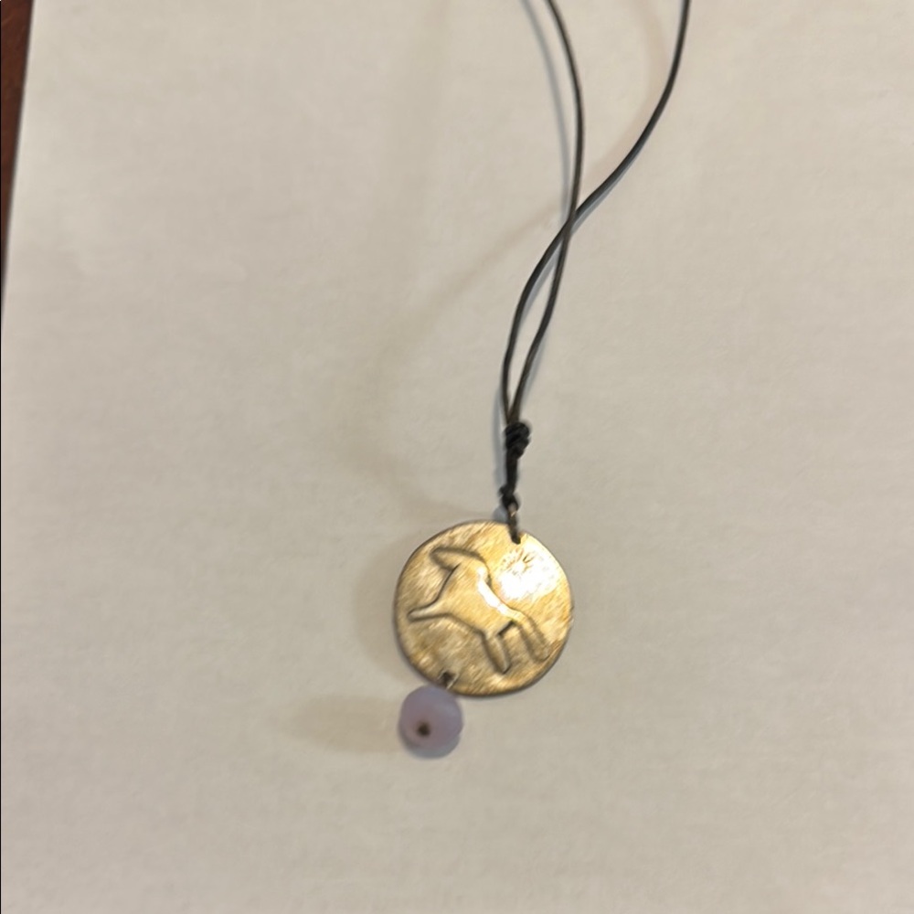 COPY - Artisan Sterling Silver Pendant Necklace with Brown Cord